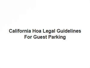 California Hoa Guest Parking Rules
