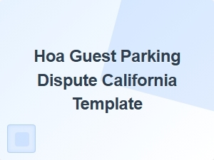 Hoa Guest Parking Dispute Resolution Template California